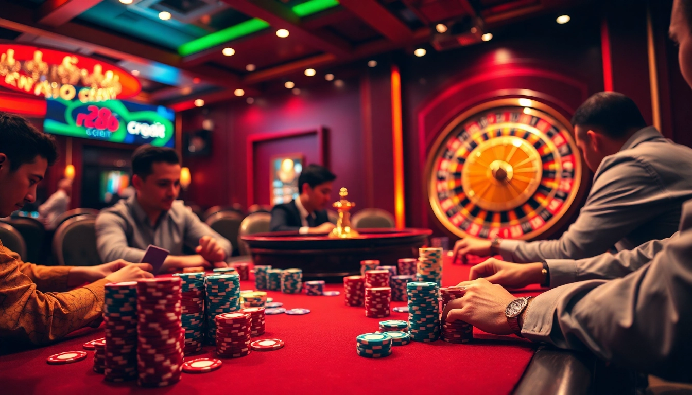 Experience the thrill of online gameplay with rr88 credit as players strategize in a high-stakes poker game.